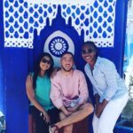 The blue city Morocco Tour guide Omar with happy clients