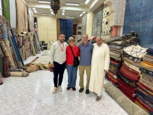 Touring a rug shop with Omar in Tangier Medina