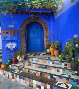 Arched door way Chefchaouen The Blue City Morocco