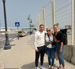 Omar and cruise ship guests at Port of Tangier