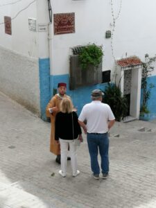 Omar sharing the history of a city in Morocco